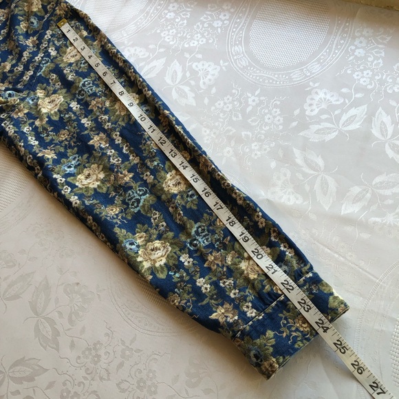 Liz Claiborne Liz-Wear Jeans Blue Floral Denim Shirt Women’s Size XL Button-Up - Picture 11 of 16